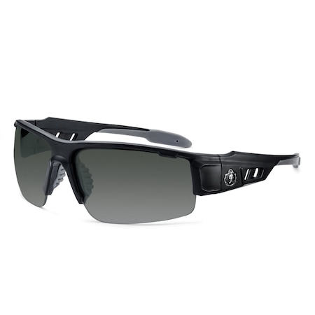 Ergodyne DAGR-AFAS, Safety Glasses, Anti-Scratch & Fog-Off+, Smoke Lens, Matte Black Frame Frame, Half-Frame DAGR-AFAS